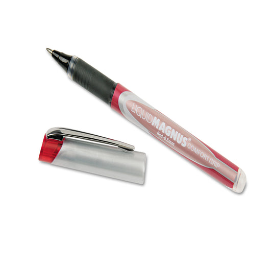 AbilityOne 7520015877785, SKILCRAFT Liquid Magnus Hybrid Gel Pen, Stick, Extra-Fine 0.5 mm, Red Ink, Red/Gray Barrel, 4/Pack