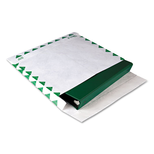 Survivor Heavy 18 lb Tyvek Open End Expansion Mailers, First Class, #13 1/2, Square Flap, Redi-Strip Closure, 10 x 13, White, 100/CT (R4440)