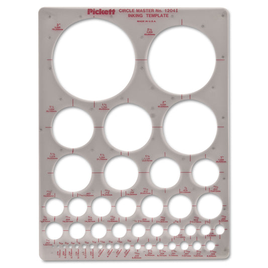 Chartpak Templates, Circles, 7 x 10, Smoke (1204I)