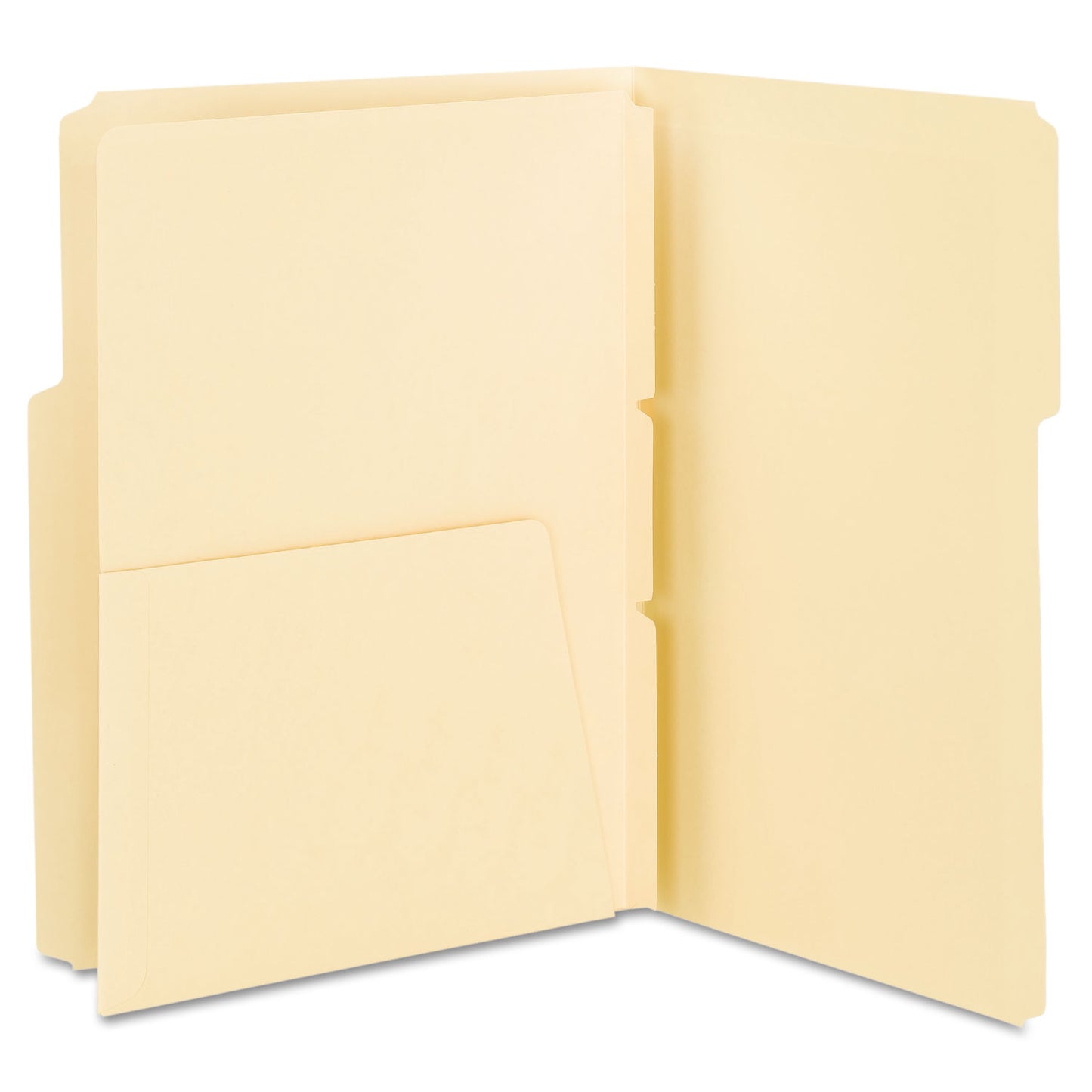 Smead Self-Adhesive Folder Dividers with 5.5" Pockets for Top/End Tab Folders, 1 Fastener, Letter Size, Manila, 25/Pack (68030)