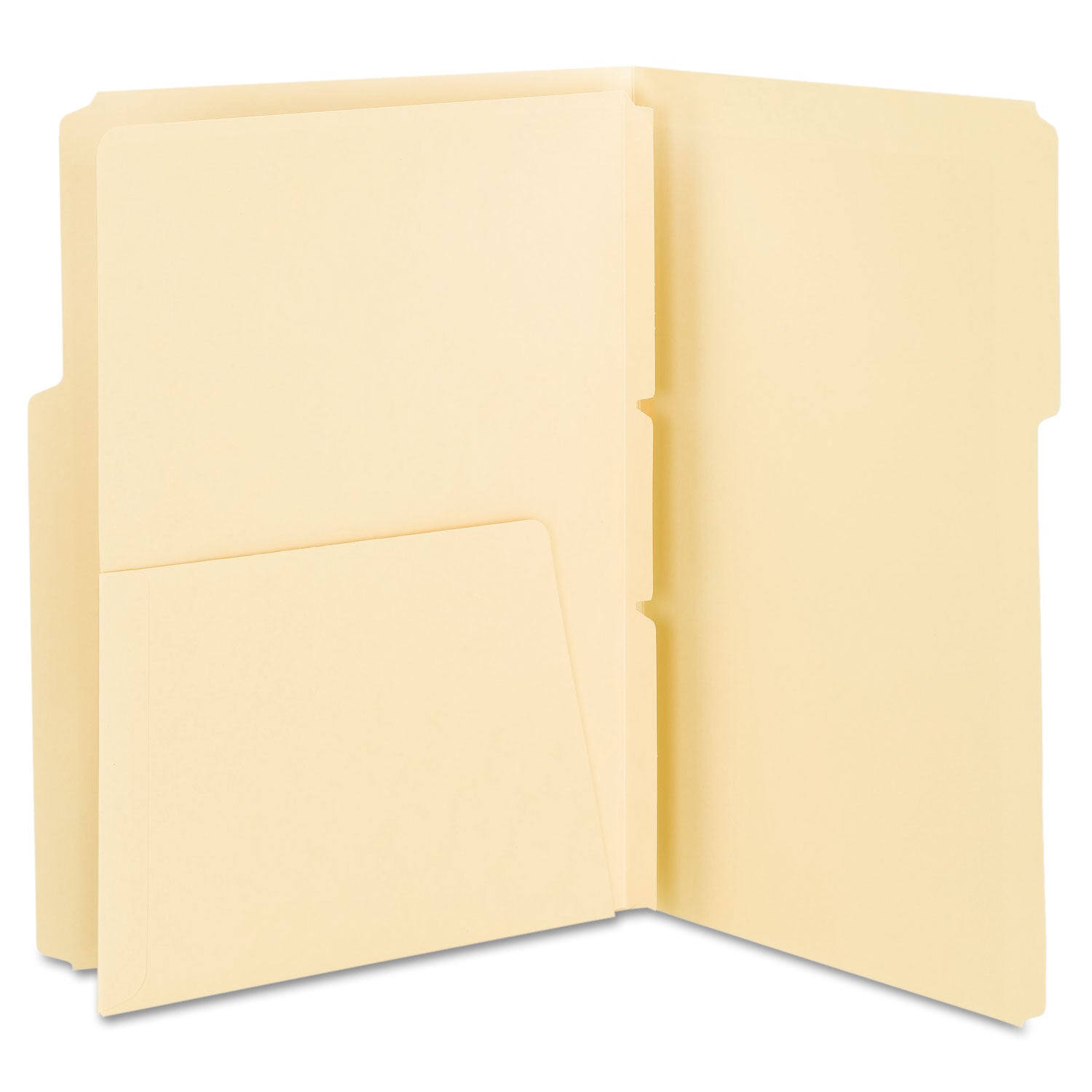 Smead Self-Adhesive Folder Dividers with 5.5" Pockets for Top/End Tab Folders, 1 Fastener, Letter Size, Manila, 25/Pack (68030)