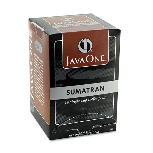 Java One Coffee Pods, Sumatra Mandheling, Single Cup, 14/Box (60000)