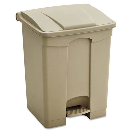 Safco Large Capacity Plastic Step-On Receptacle, 17 gal, Plastic, Tan (9922TN)