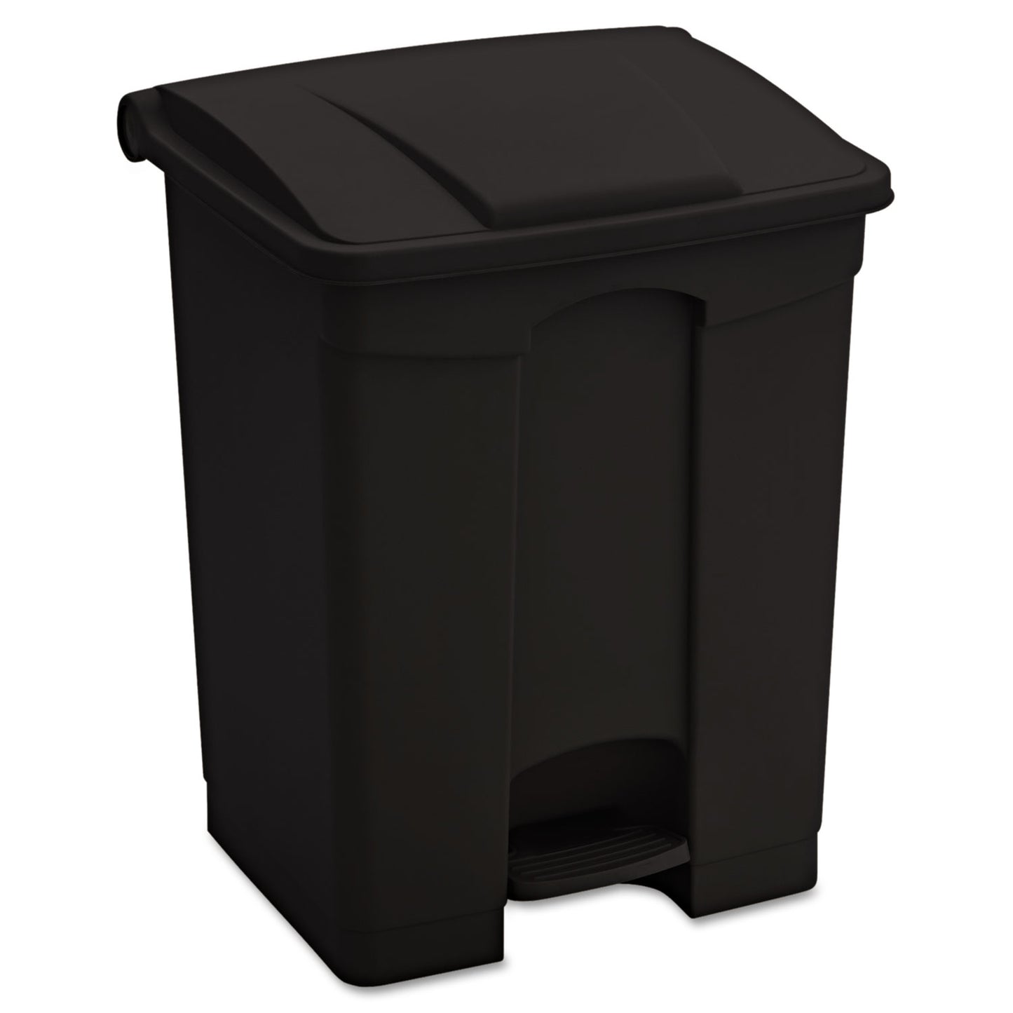 Safco Large Capacity Plastic Step-On Receptacle, 17 gal, Plastic, Black (9922BL)