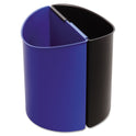 Safco Desk-Side Recycling Receptacle, 3 gal, Plastic, Black/Blue (9927BB)