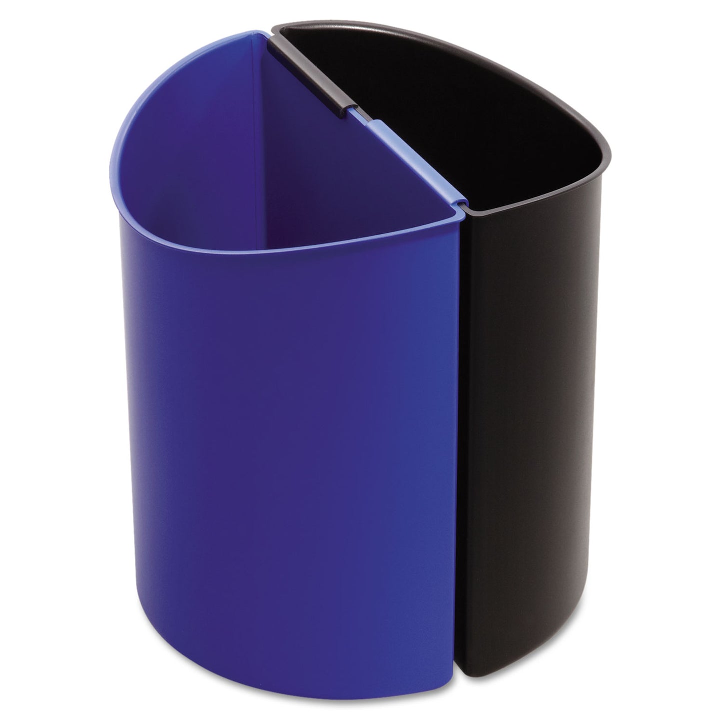 Safco Desk-Side Recycling Receptacle, 7 gal, Plastic, Black/Blue (9928BB)