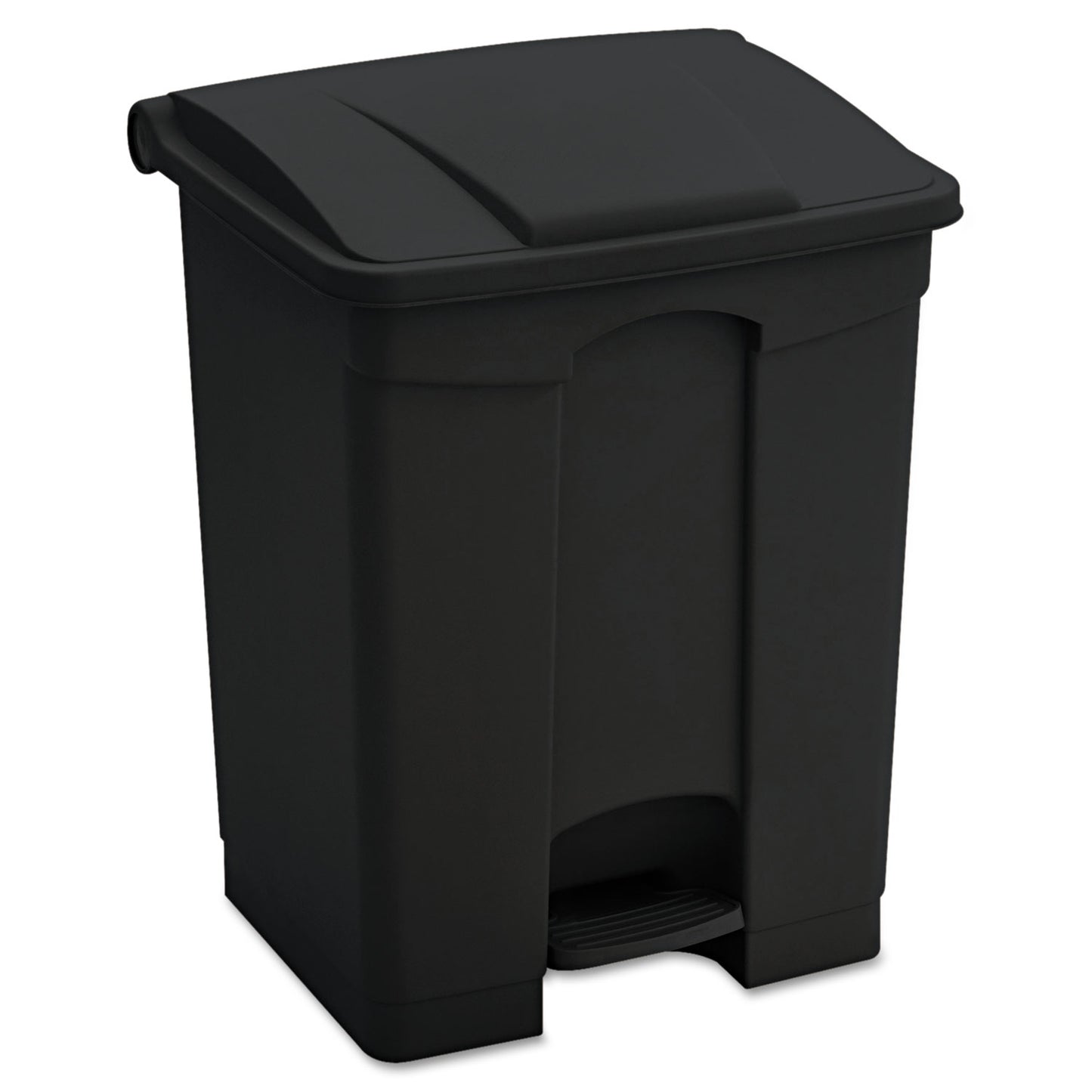 Safco Large Capacity Plastic Step-On Receptacle, 23 gal, Plastic, Black (9923BL)