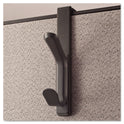 Universal Recycled Cubicle Double Coat Hook, Plastic, Charcoal (08607)