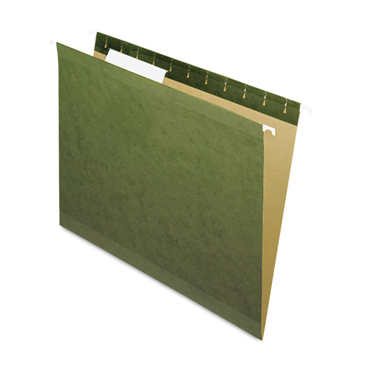 Pendaflex Reinforced Hanging File Folders with Printable Tab Inserts, Letter Size, 1/3-Cut Tabs, Standard Green, 25/Box (415213)