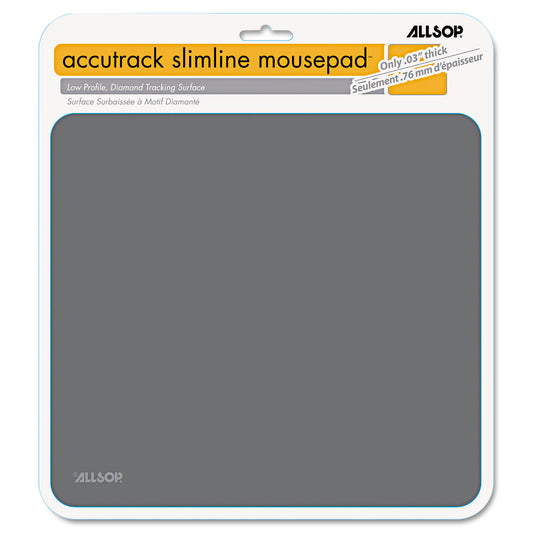 Allsop Accutrack Slimline Mouse Pad, 8.75 x 8, Graphite (30201)