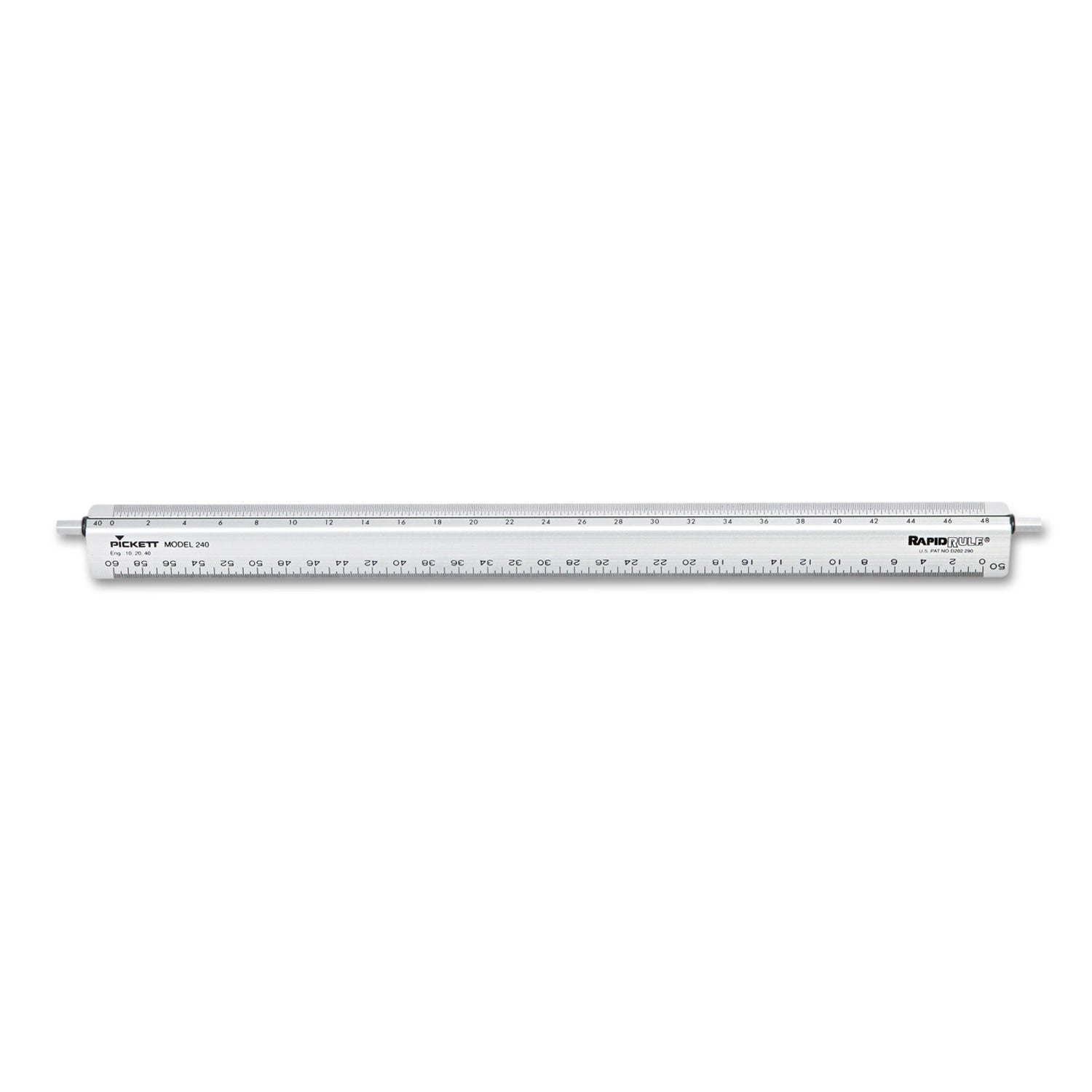 Chartpak Adjustable Triangular Scale Aluminum Engineers Ruler, 12", Long, Silver (240)