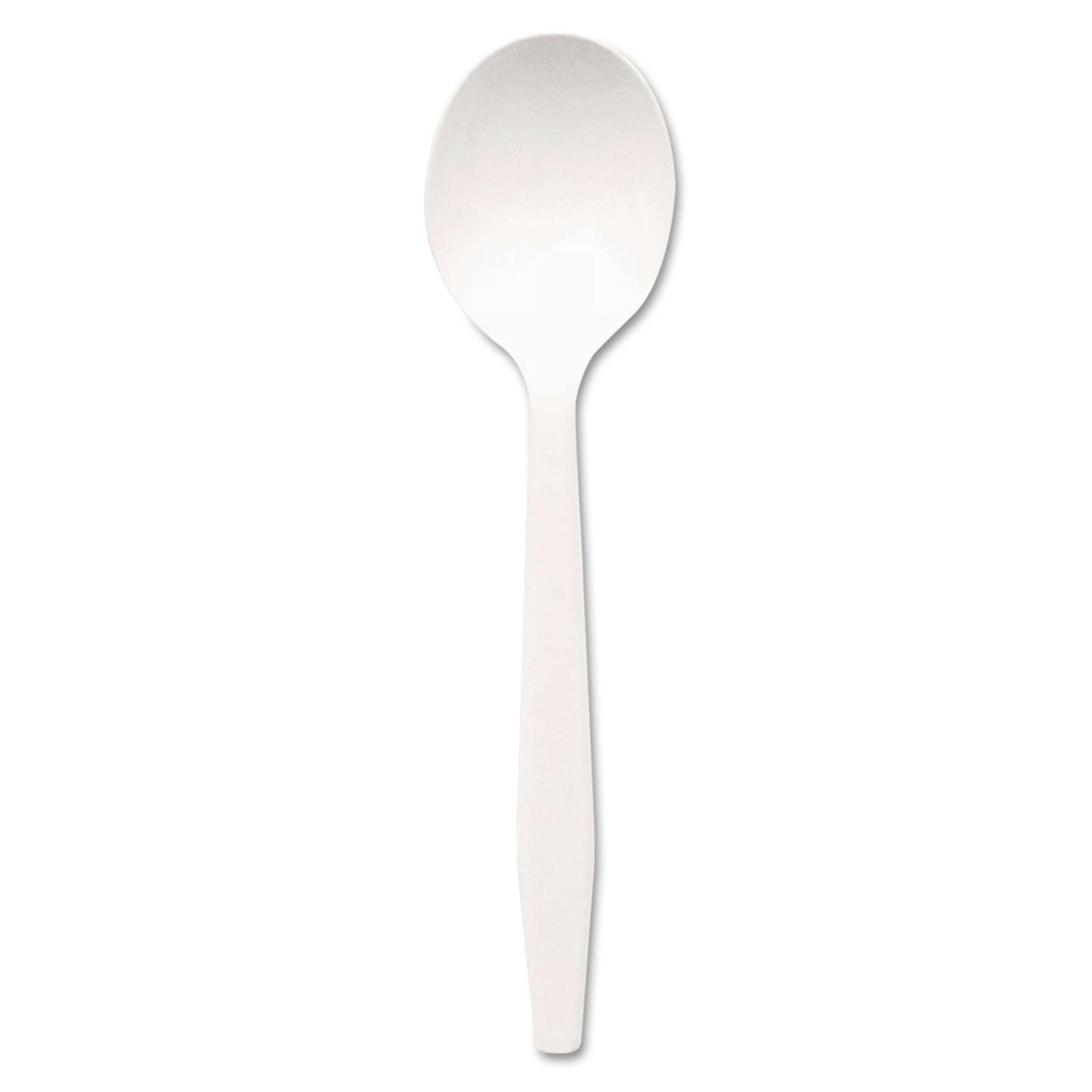 Dixie Plastic Cutlery, Mediumweight Soup Spoons, White, 1,000/Carton (PSM21)