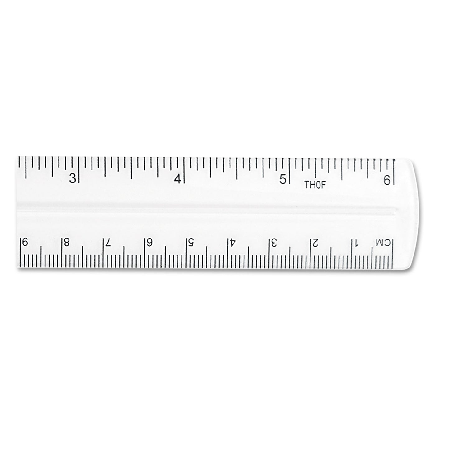 Westcott Transparent Shatter-Resistant Plastic Ruler, Standard/Metric, 6" Long, Clear (45016)