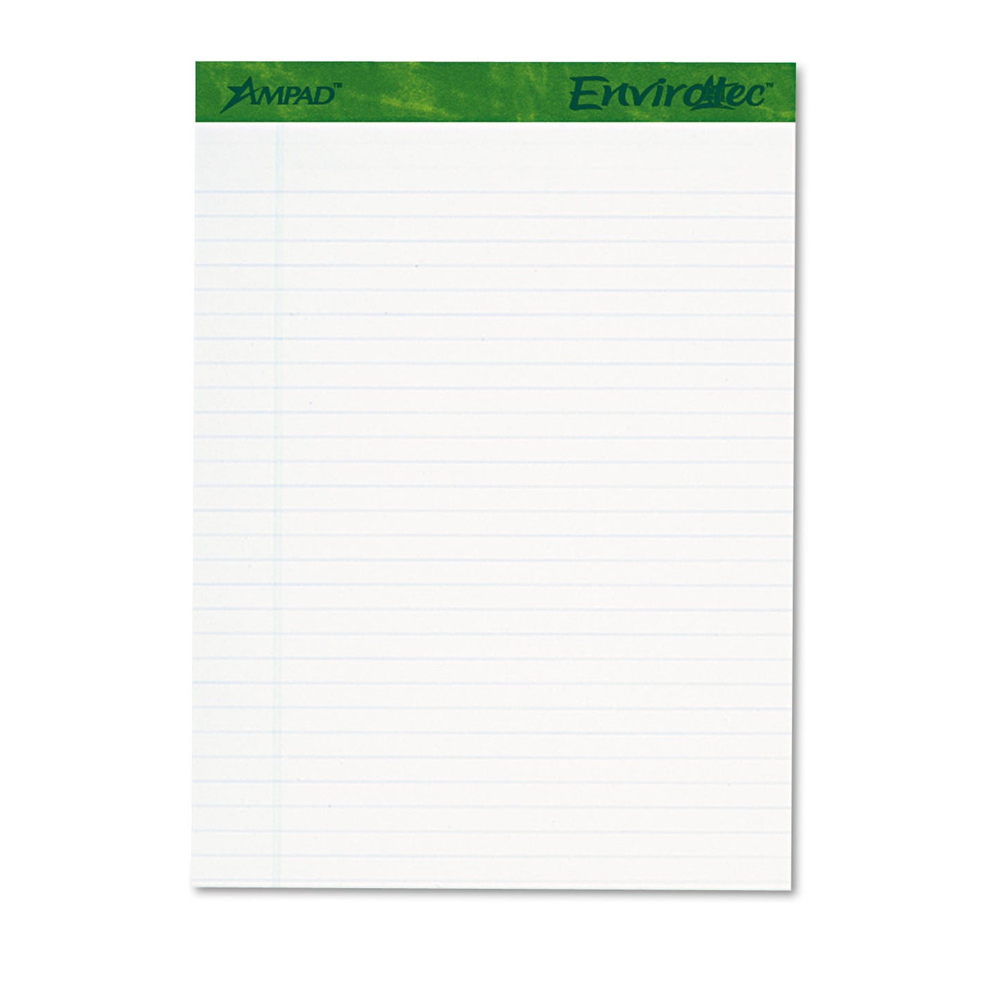 Earthwise by Ampad Recycled Writing Pad, Wide/Legal Rule, Politex Sand Headband, 40 White 8.5 x 11.75 Sheets, 4/Pack (40102)