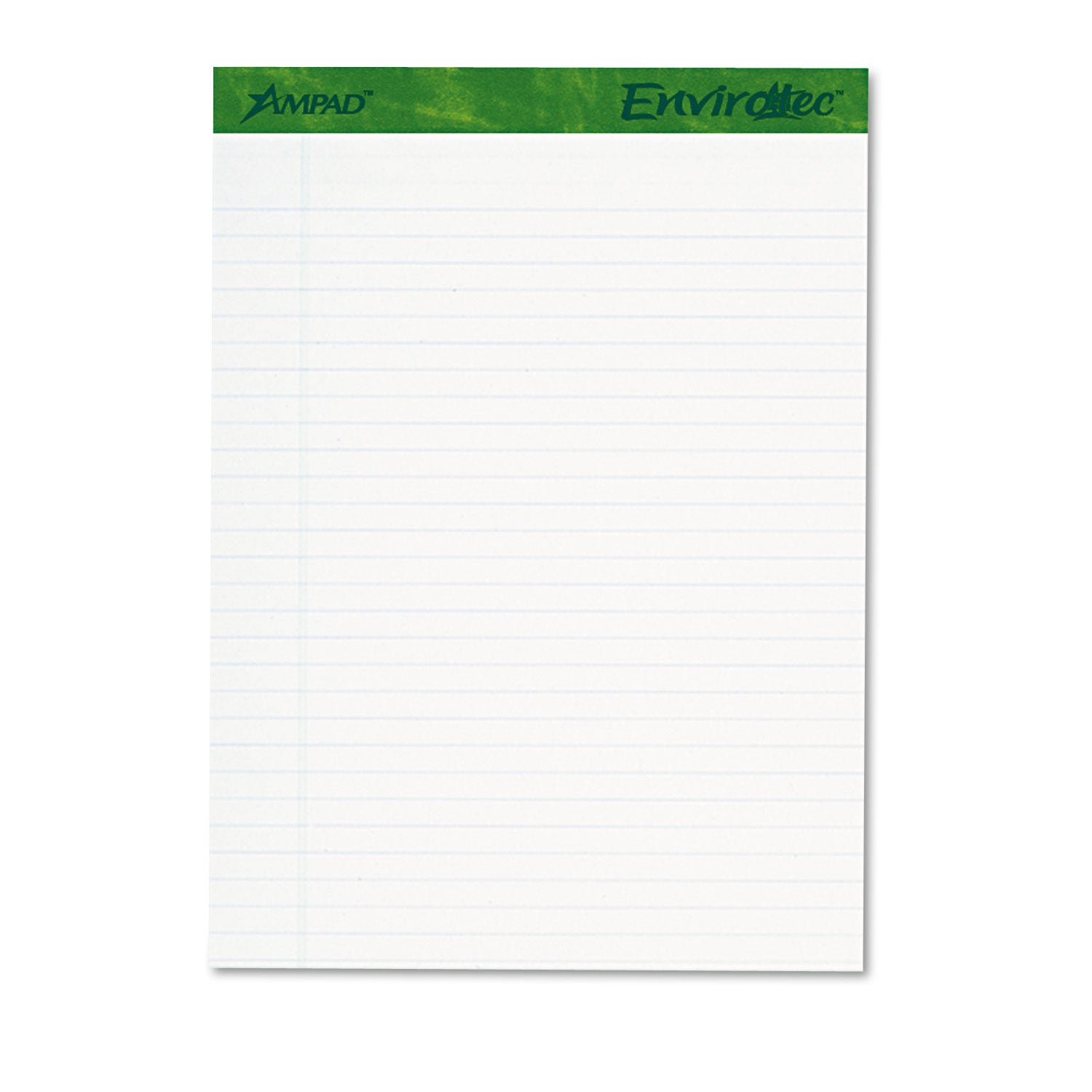 Earthwise by Ampad Recycled Writing Pad, Wide/Legal Rule, Politex Sand Headband, 40 White 8.5 x 11.75 Sheets, 4/Pack (40102)