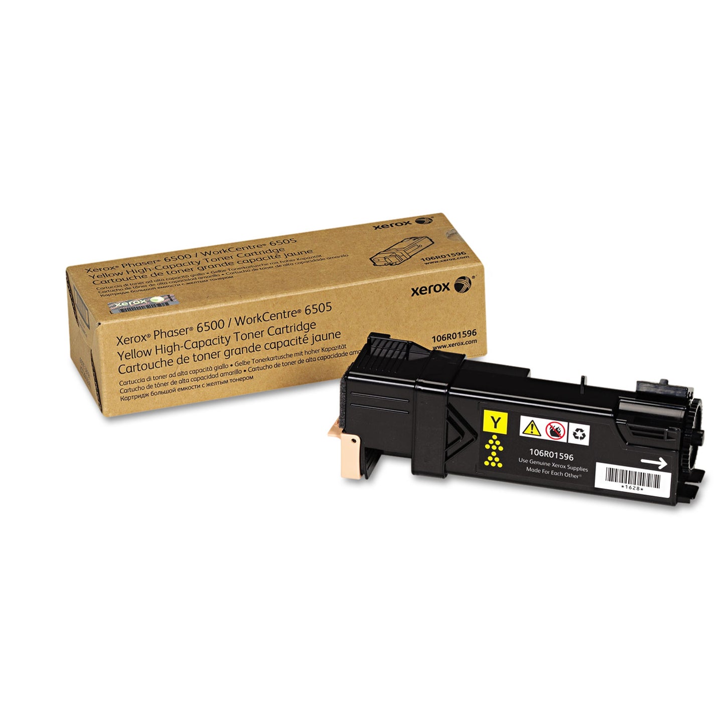 Xerox 106R01596 High-Yield Toner, 2,500 Page-Yield, Yellow