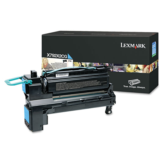 Lexmark X792X2CG Extra High-Yield Toner, 20,000 Page-Yield, Cyan
