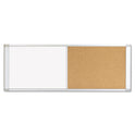 MasterVision Combo Cubicle Workstation Dry Erase/Cork Board, 48 x 18, Tan/White Surface, Aluminum Frame (XA42003700)