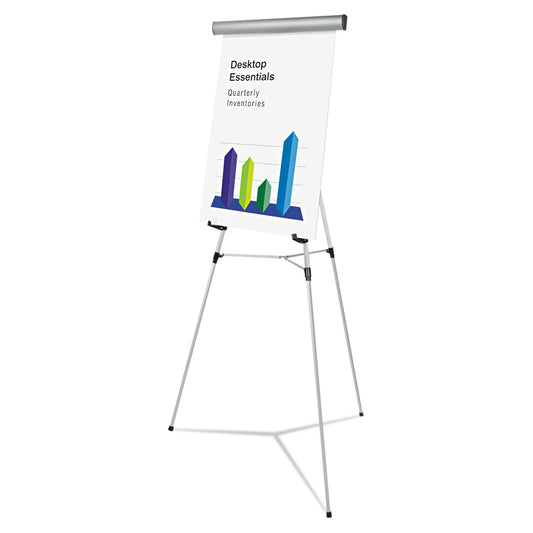 Universal Heavy-Duty Adjustable Presentation Easel, 69" Maximum Height, Metal, Silver (43035)