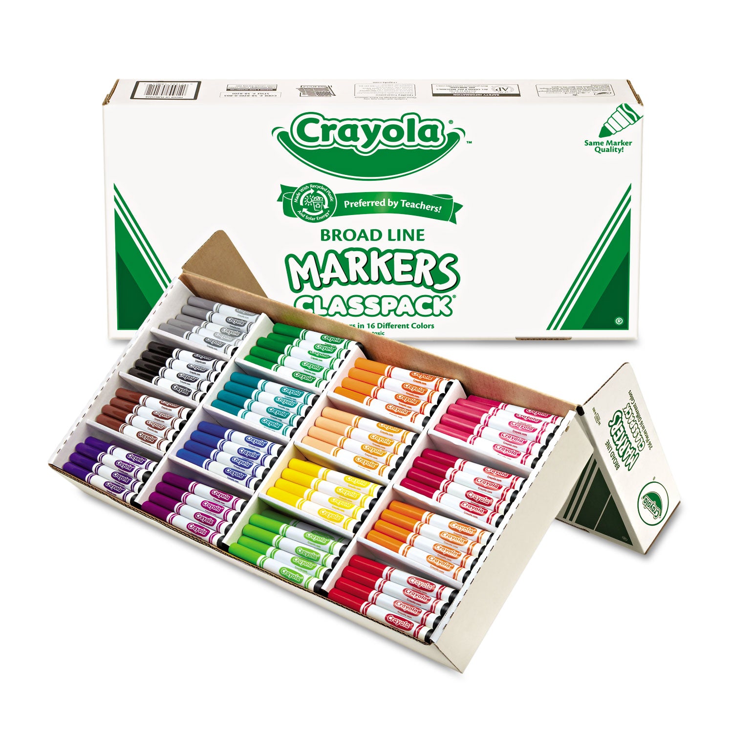 Crayola Non-Washable Marker, Broad Bullet Tip, Assorted Classic Colors, 256/Box (588201)