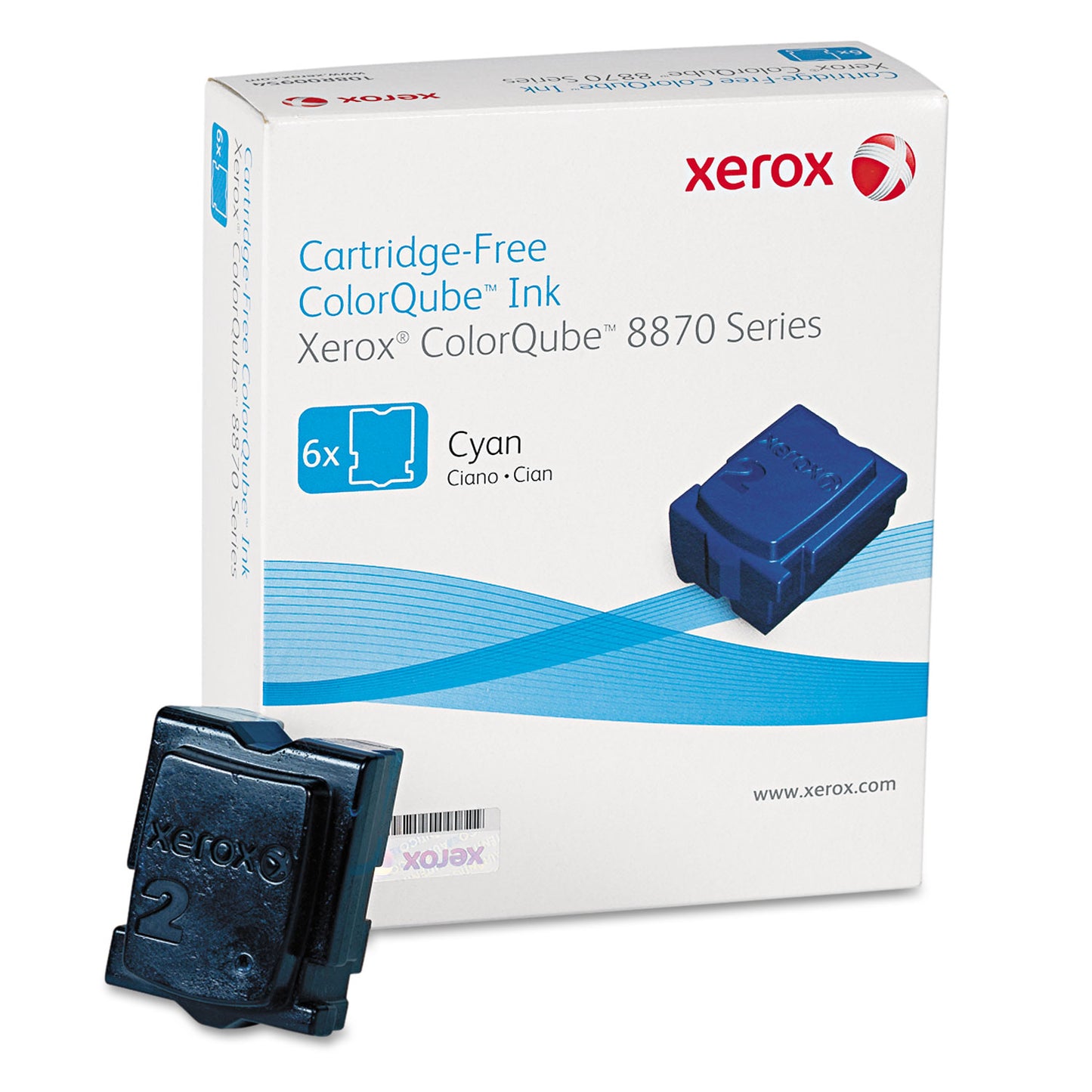 Xerox 108R00950 Solid Ink Stick, 17,300 Page-Yield, Cyan, 6/Box