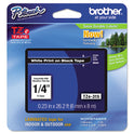 Brother TZe Standard Adhesive Laminated Labeling Tape, 0.23" x 26.2 ft, White on Black (TZE315)