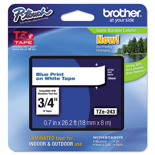 Brother TZe Standard Adhesive Laminated Labeling Tape, 0.7 - 4 Pack