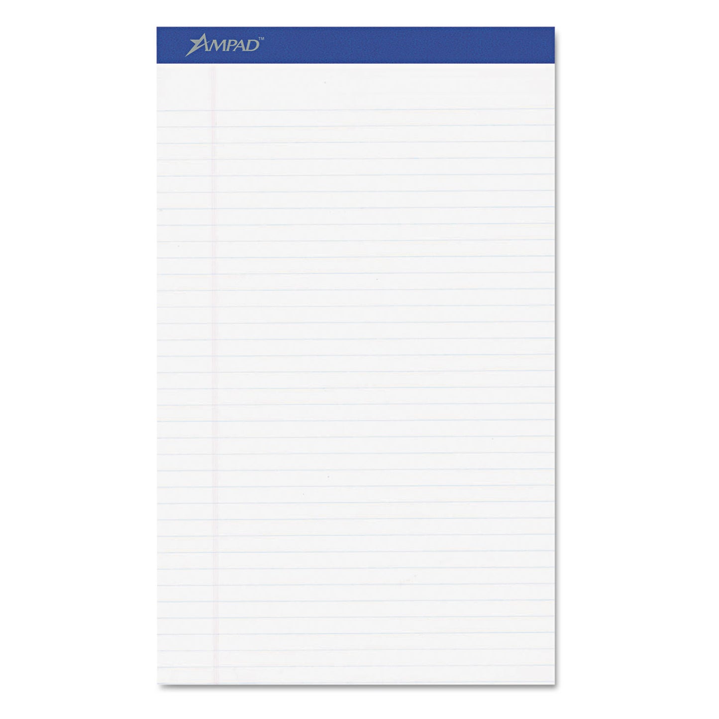 Ampad Perforated Writing Pads, Wide/Legal Rule, 50 White 8.5 x 14 Sheets, Dozen (20330)