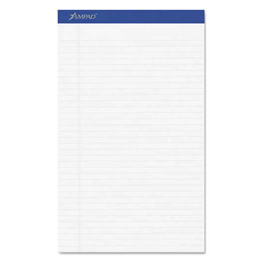 Ampad Perforated Writing Pads, Wide/Legal Rule, 50 White 8.5 x 14 Sheets, Dozen (20330)