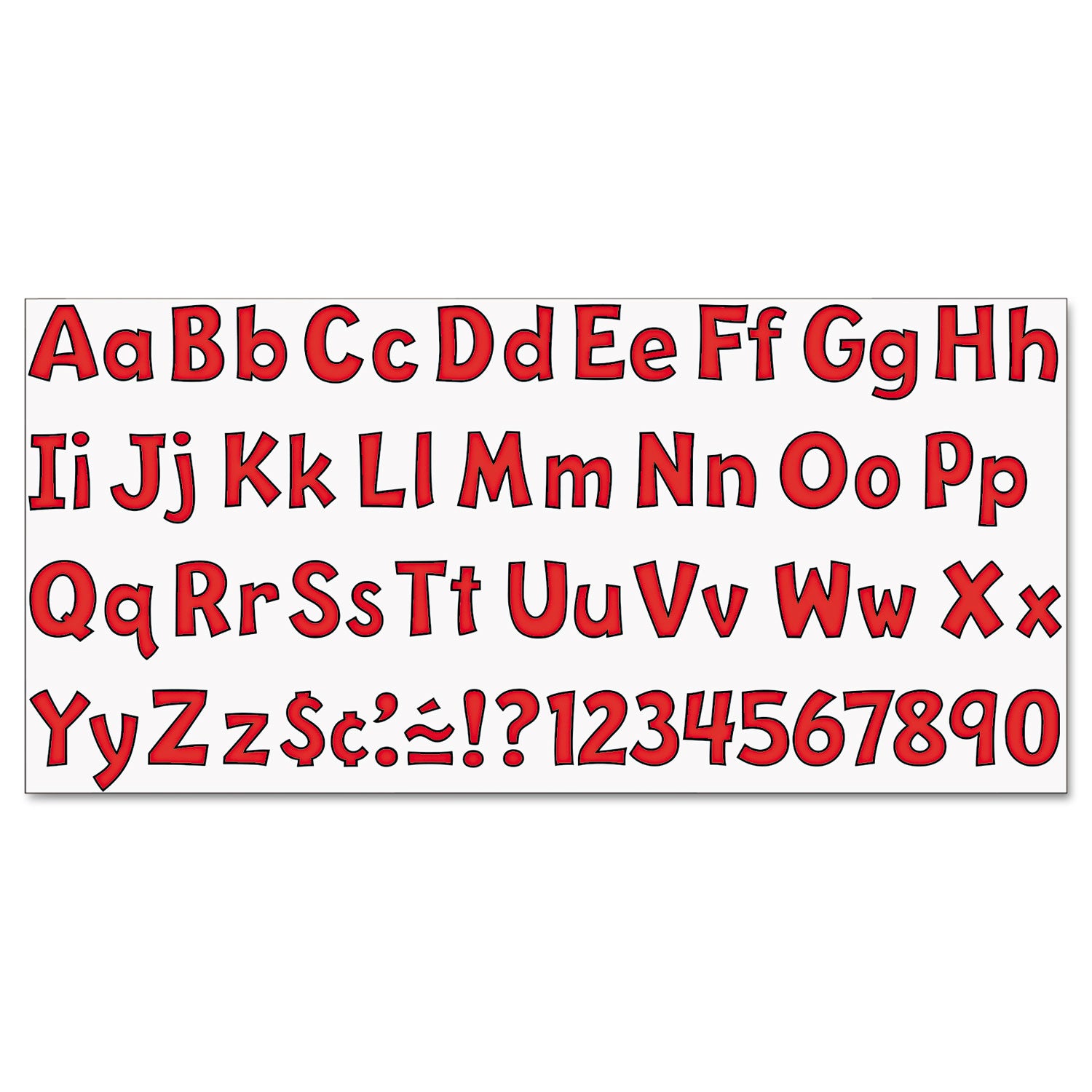 TREND Ready Letters Playful Combo Set, Red, 4"h, 216/Set (T79742)