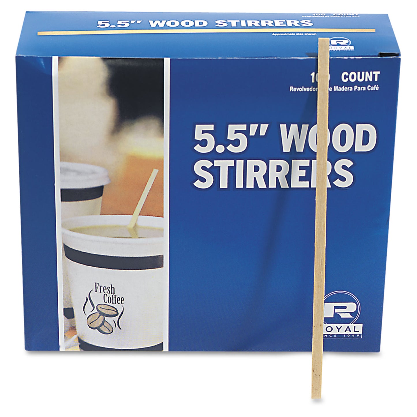 AmerCareRoyal Wood Coffee Stirrers, 5.5", 10,000/Carton (R810CT)