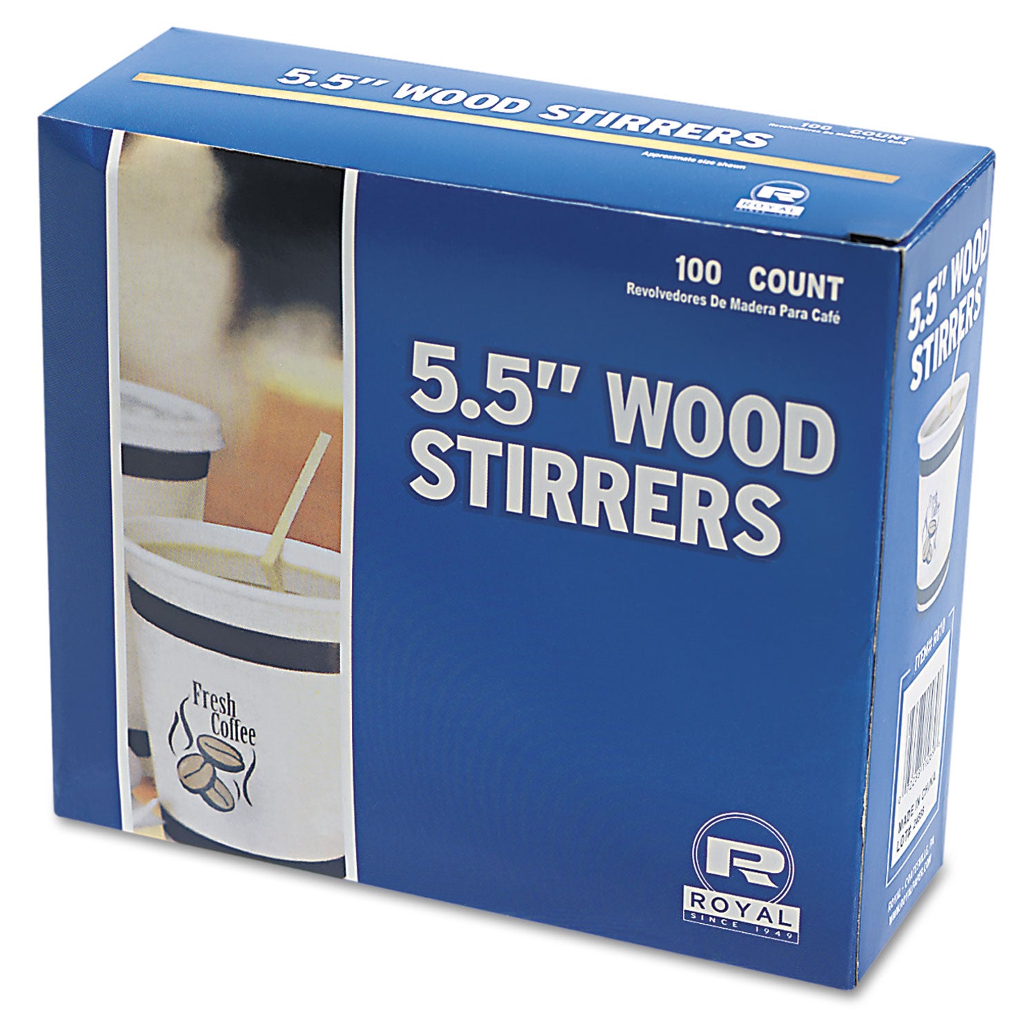 AmerCareRoyal Wood Coffee Stirrers, 5.5", 10,000/Carton (R810CT)