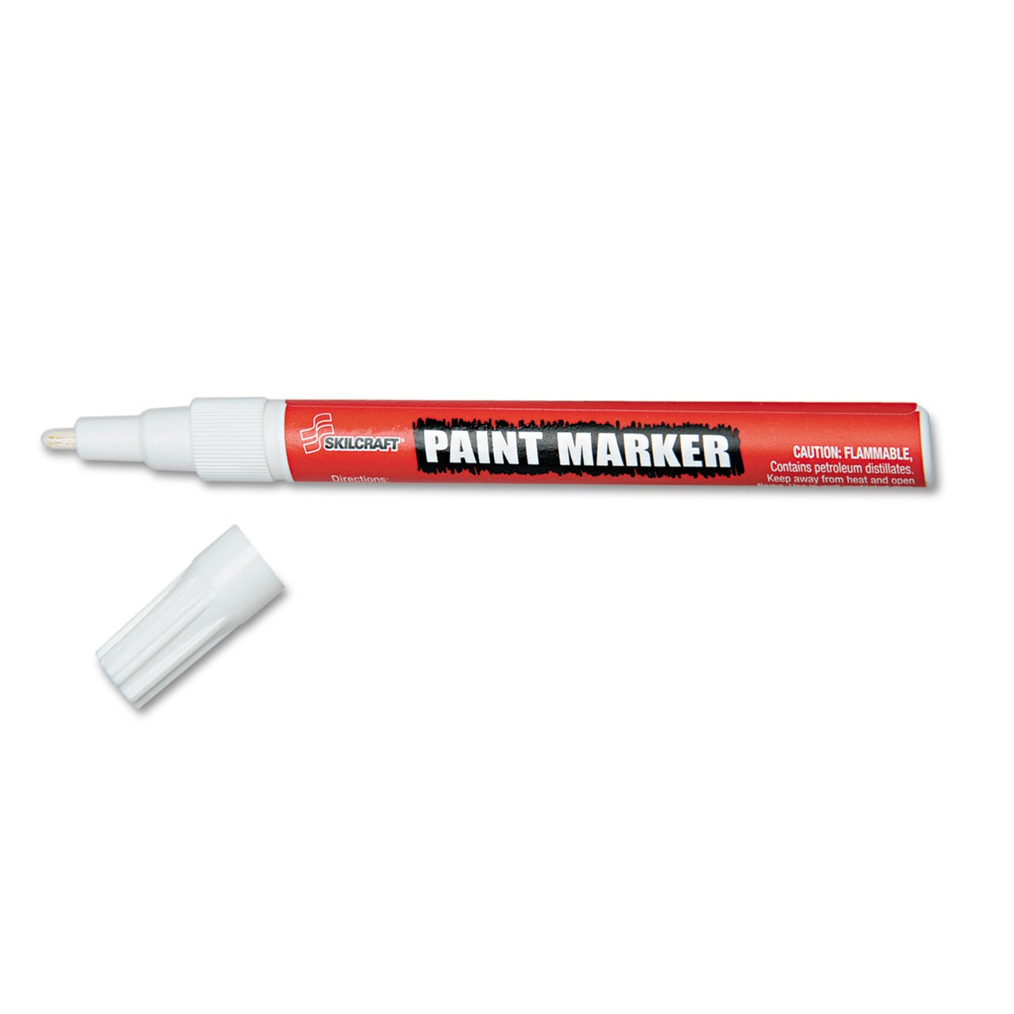 AbilityOne 7520012074159, SKILCRAFT Paint Marker, Fine Bullet Tip, White, Dozen