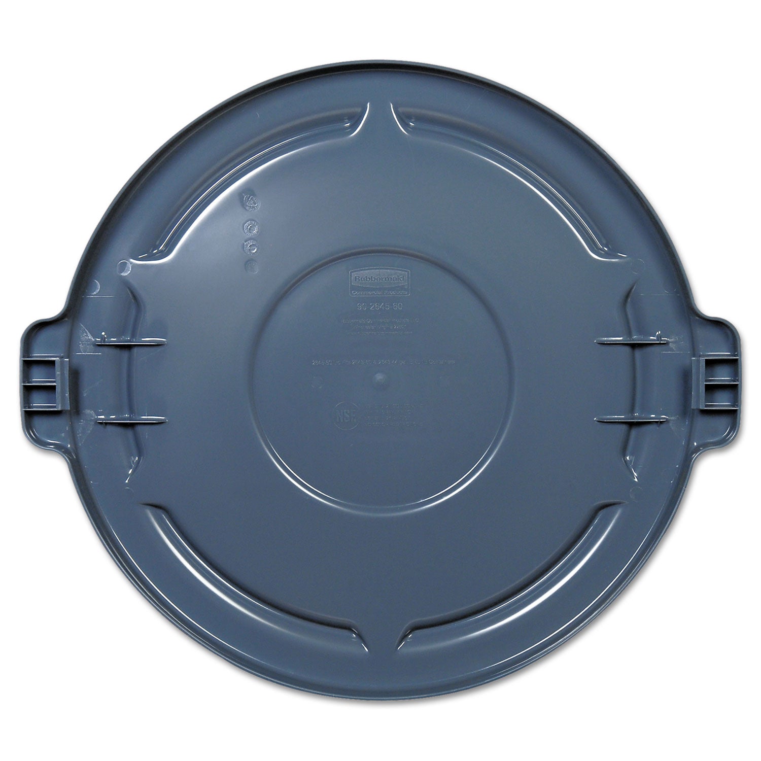 Rubbermaid Commercial BRUTE Self-Draining Flat Top Lids, 24.5" Diameter x 1.5h, Gray (264560GY)