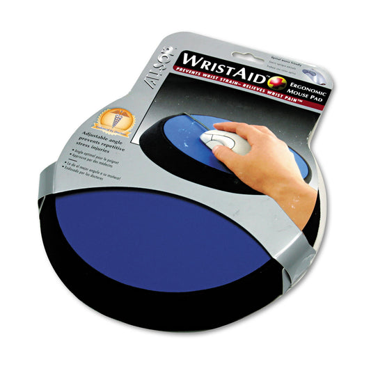 Allsop Wrist Aid Ergonomic Circular Mouse Pad, 9" dia., Cobalt (26226)