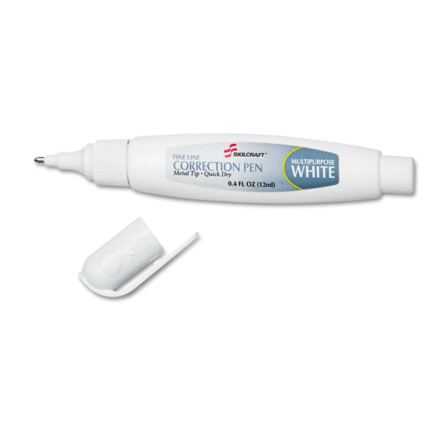 AbilityOne 7510013861609, SKILCRAFT Correction Fluid Pen, 0.4 oz, White