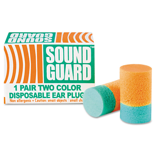 AbilityOne 6515001376345, SKILCRAFT Ear Plugs, Cordless, PVC Foam, Orange/Green, 200 Pairs/Box