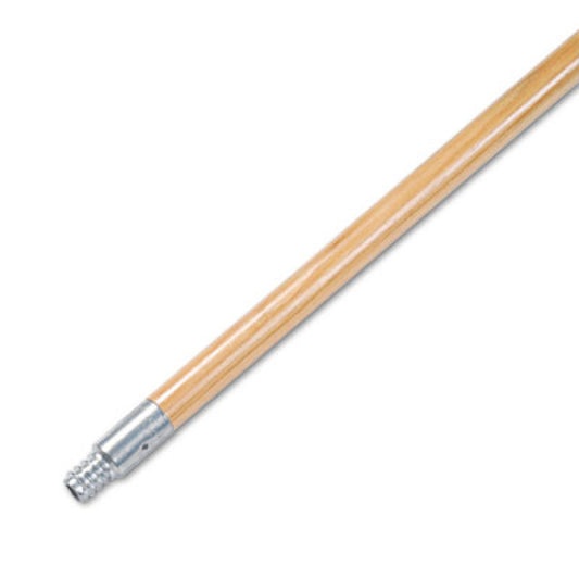 Metal Tip Threaded Hardwood Broom Handle, 0.94" dia x 60", Natural