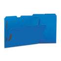 Universal Deluxe Reinforced Top Tab Fastener Folders, 0.75" Expansion, 2 Fasteners, Letter Size, Blue Exterior, 50/Box (13521)