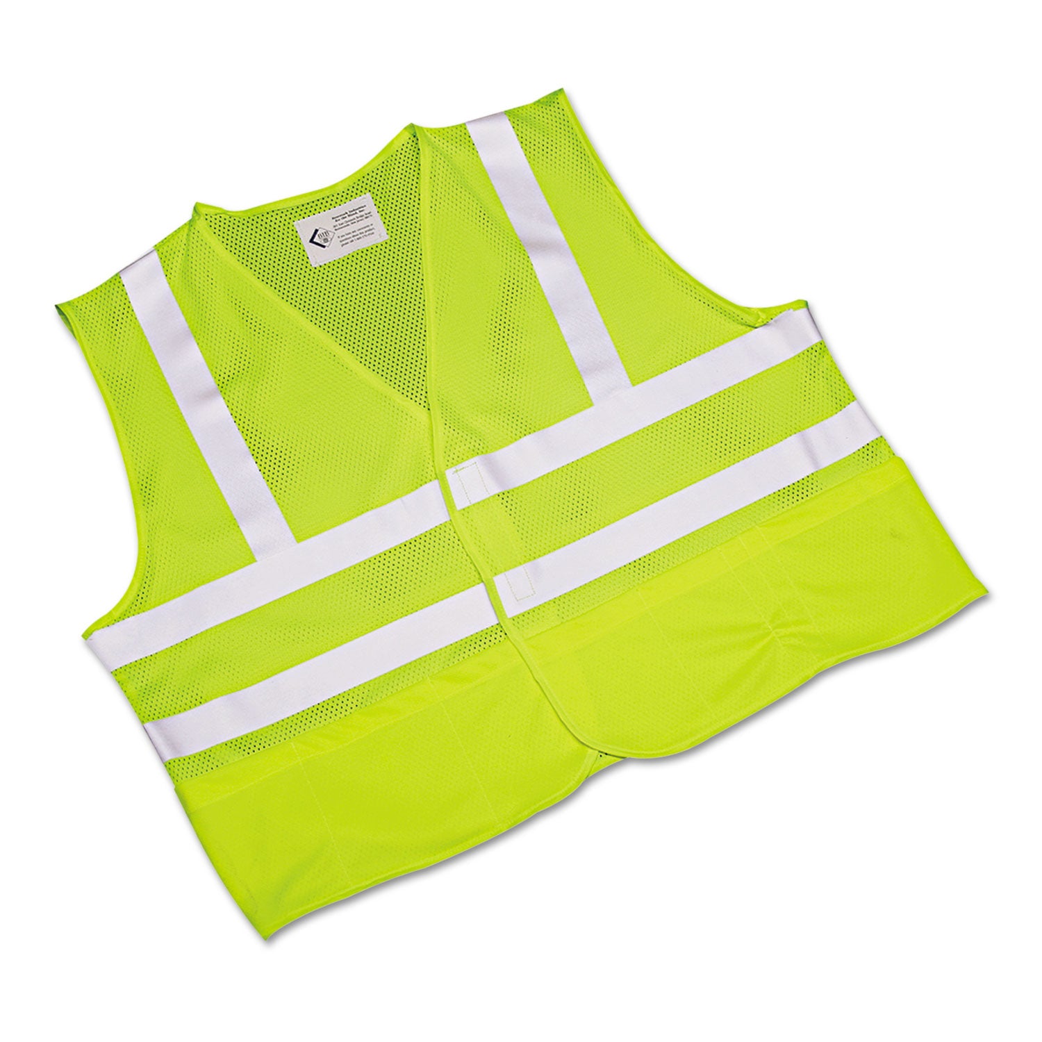 AbilityOne 8415015984870, SKILCRAFT Safety Vest--Class 2 ANSI 107 2010 Compliant, X-Large, Lime/Silver