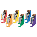 Bankers Box Extra-Wide Cardboard Magazine File, 4.25 x 11.38 x 12.88, Assorted, 6/Pack (3381901)