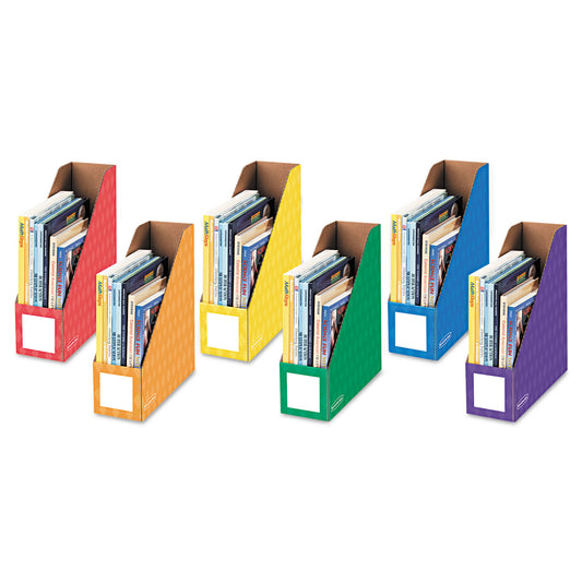 Bankers Box Extra-Wide Cardboard Magazine File, 4.25 x 11.38 x 12.88, Assorted, 6/Pack (3381901)