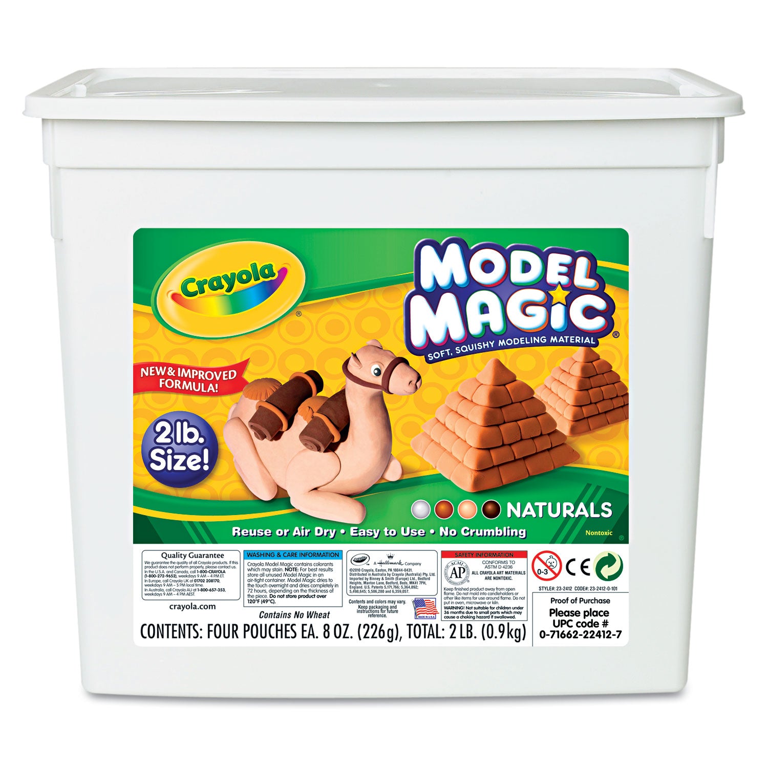 Crayola Model Magic Modeling Compound, 8 oz Packs, 4 Packs, Assorted Natural Colors, 2 lbs (232412)