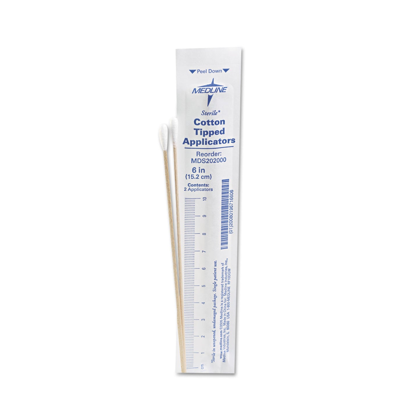 Medline Cotton-Tipped Applicators, 6", 100 Applicators/Box (MDS202000)