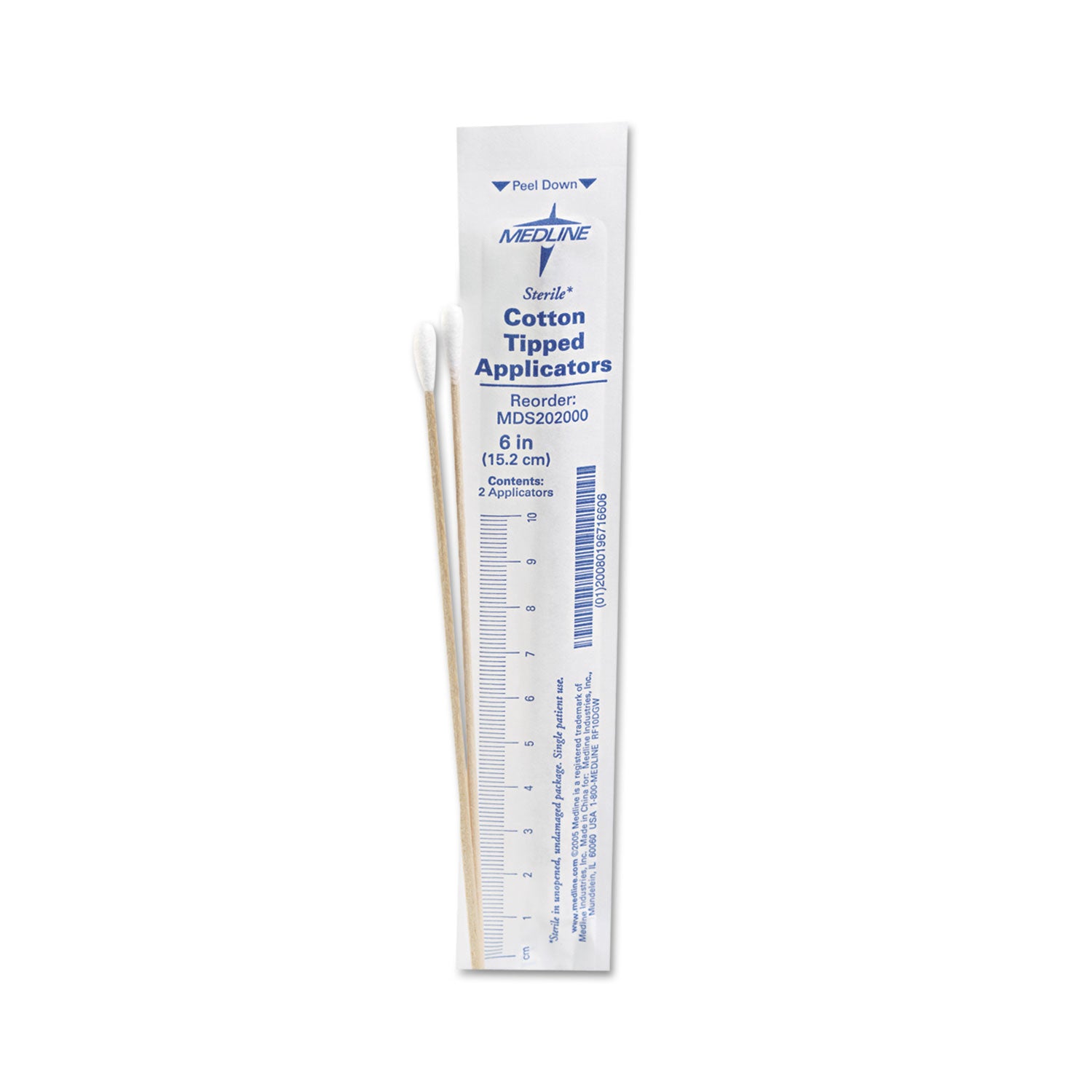 Medline Cotton-Tipped Applicators, 6", 100 Applicators/Box (MDS202000)