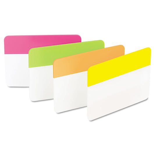 Post-it Solid Color Tabs, 1/5-Cut, Assorted Bright Colors, 2" Wide, 24/Pack (686PLOY)