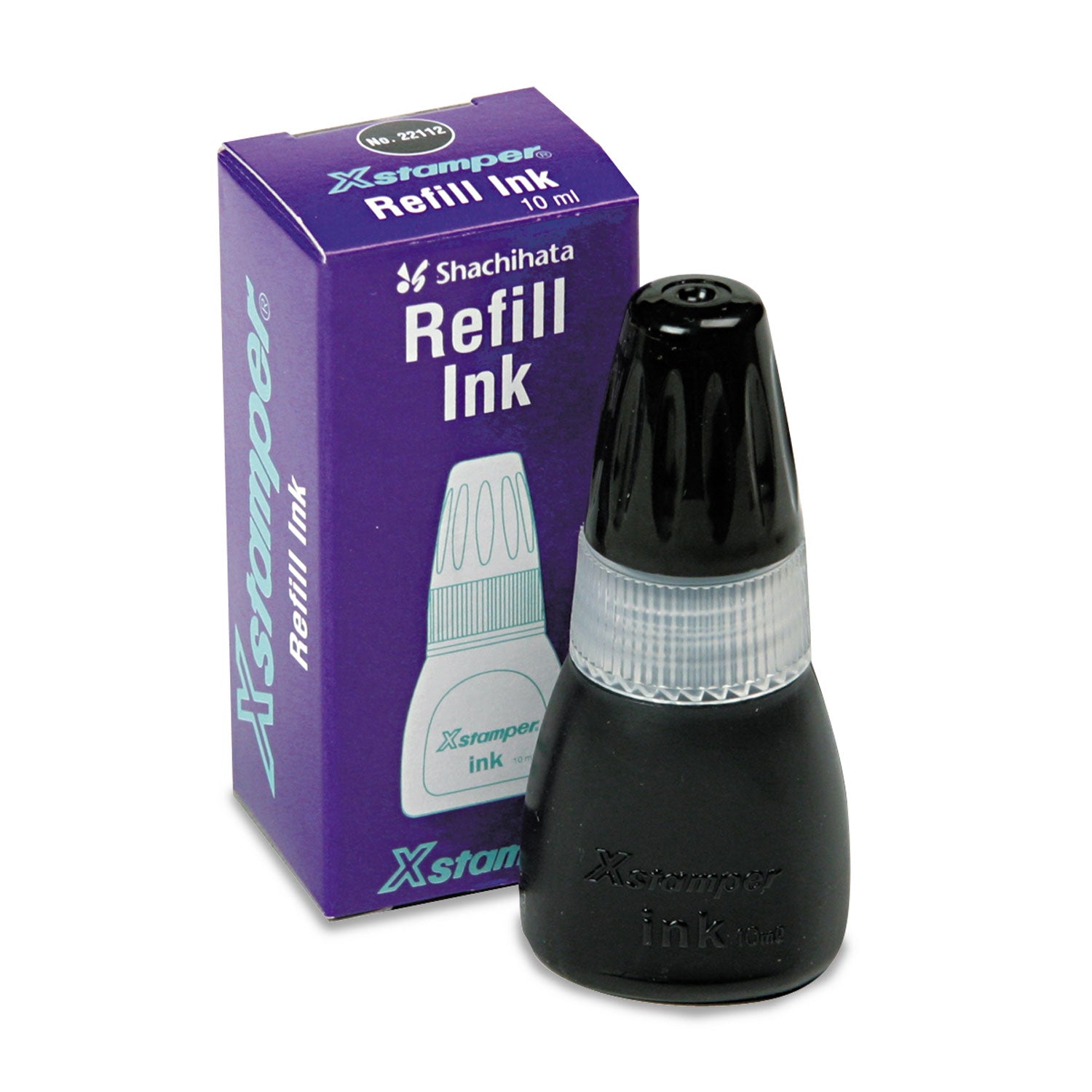 Refill Ink for Xstamper Stamps, 10 mL Bottle, Black (22112)