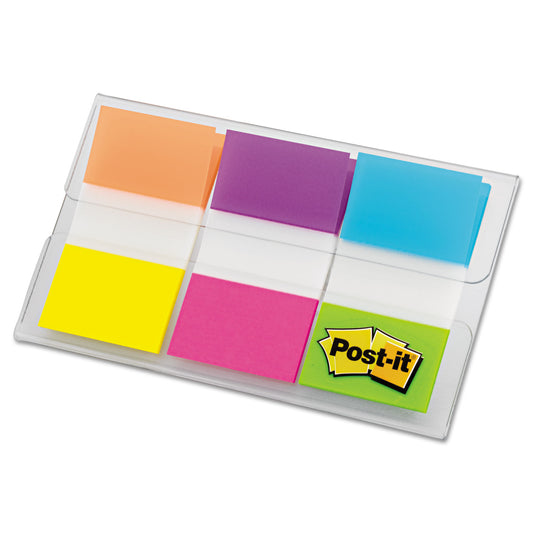 Post-it Page Flags in Portable Dispenser, Assorted Brights, 60 Flags/Pack (680EGALT)