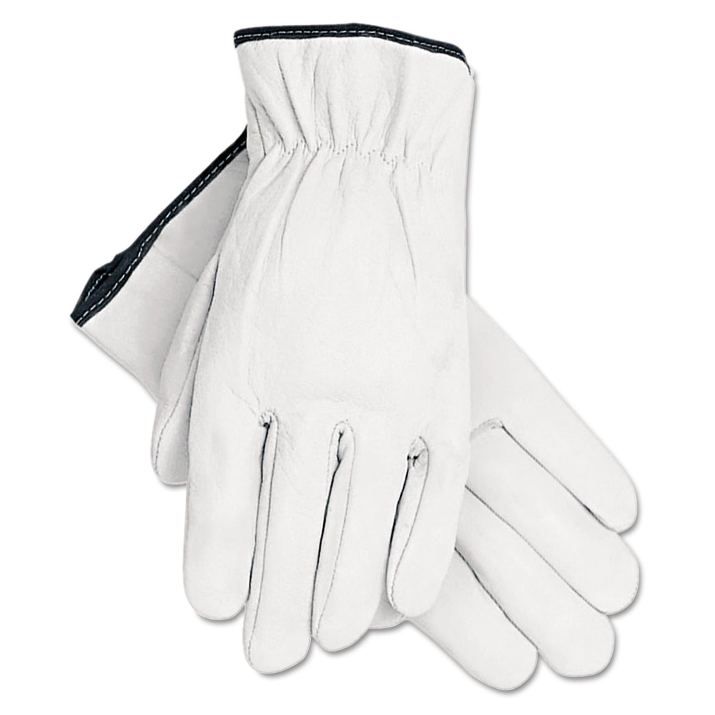 MCR Safety Grain Goatskin Driver Gloves, White, Large, 12 Pairs (3601L)