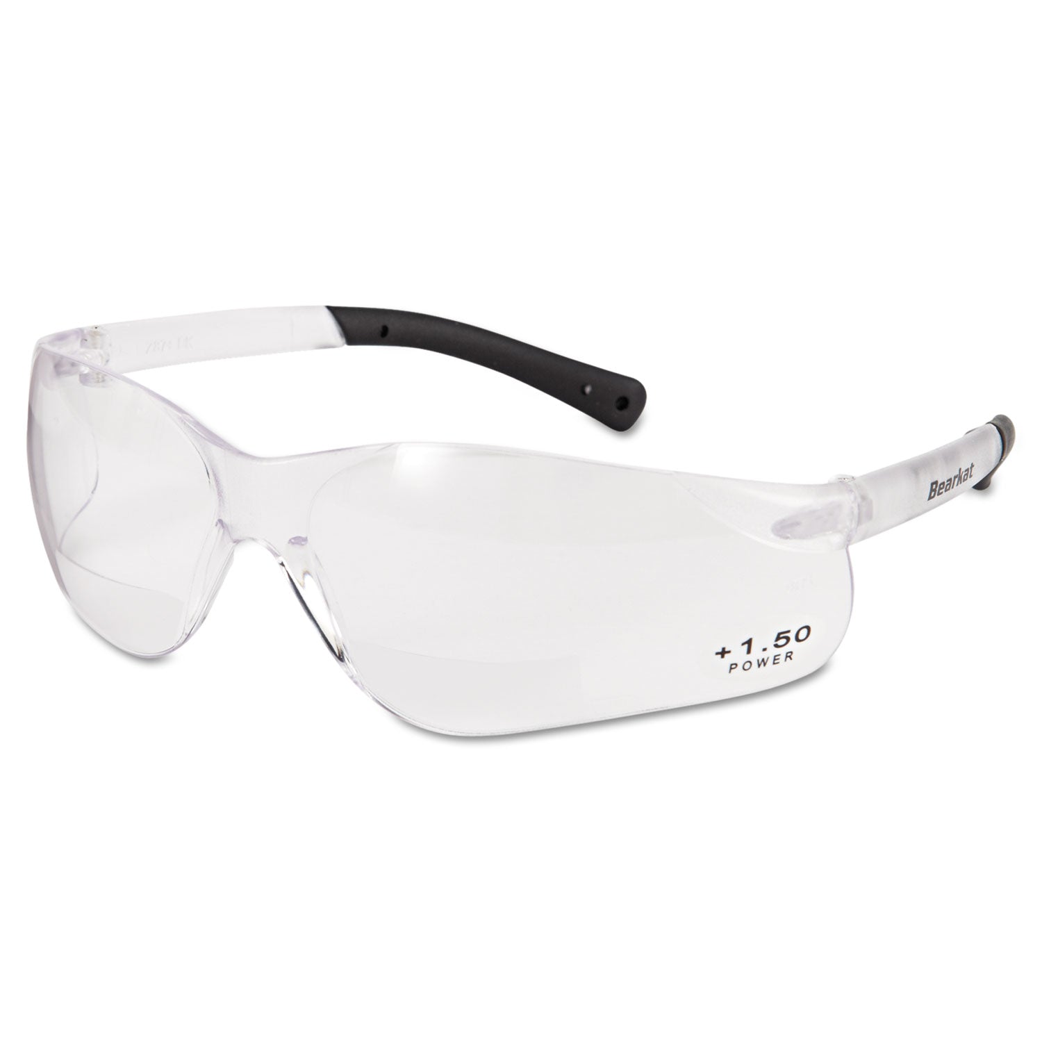 MCR Safety BearKat Magnifier Safety Glasses, Clear Frame, Clear Lens (BKH15)